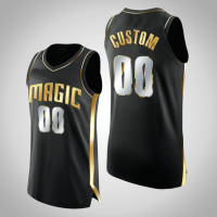 Men Orlando Magic Custom #00 Authentic Golden Limited Edition Black Jersey