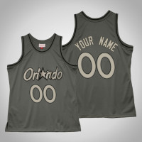 Mens Orlando Magic Custom #00 Gray Metal Works Hardwood Classics Jersey