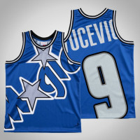 Mens Magic Nikola Vucevic #9 Royal Big Face Swingman Mitchell & Ness HWC Jersey
