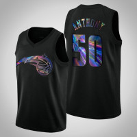 Men Orlando Magic Cole Anthony #50 Black Iridescent Holographic Limited Edition Jersey